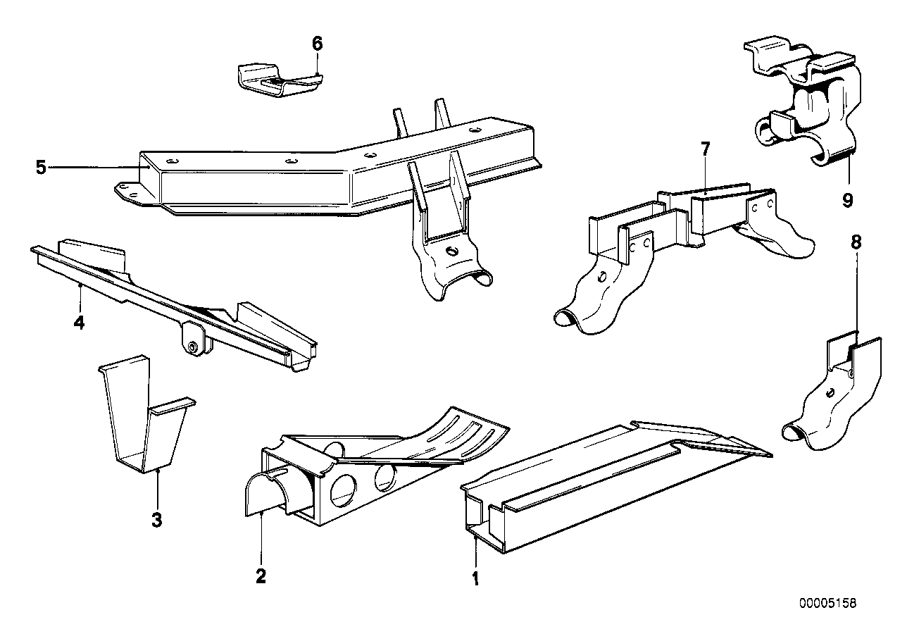 Genuine BMW 41111846624 E21 Right Side Member (Inc. 318, 316 & 320i)