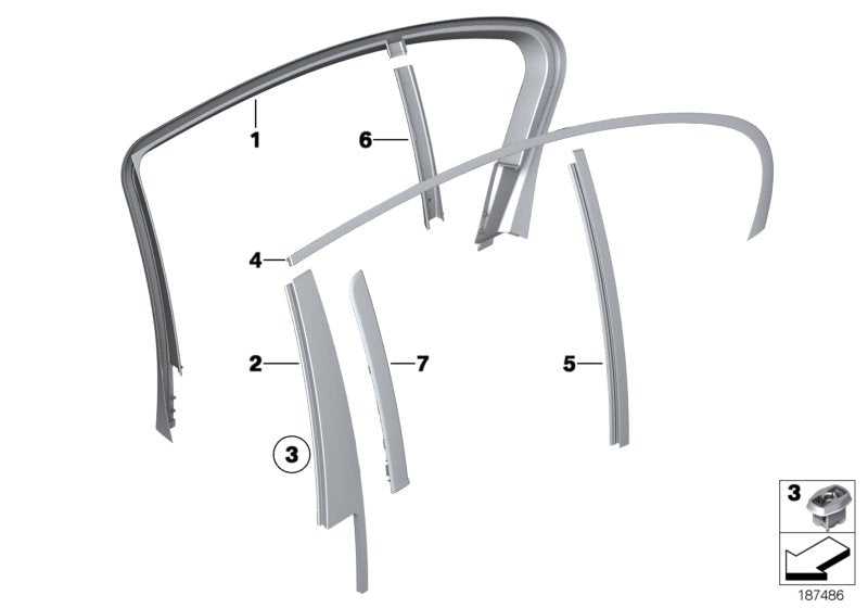 Genuine BMW 51359141423 Outer Trim, Front Left (Inc. 760Li, 740LiX & 750dX)