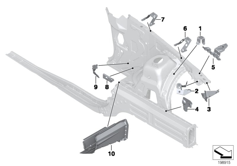Genuine BMW 41002993039 E84 Side Panel Bracket, Front Left 2 (Inc. X1)
