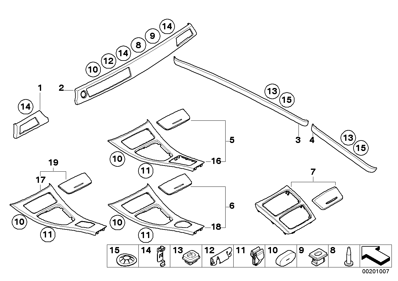 Genuine BMW 51166960678 E93 E92 Cover, Rear Console, Front NUSSBAUMWURZEL (Inc. 330xi, 330d & 325i)