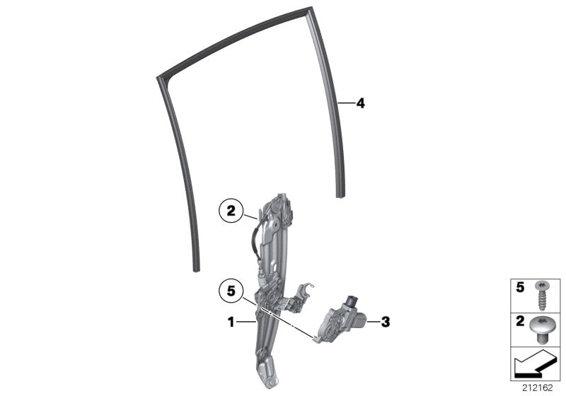 Genuine BMW 51357182297 Window Guide, Left Rear Door (Inc. 535dX, 520i & 535iX)