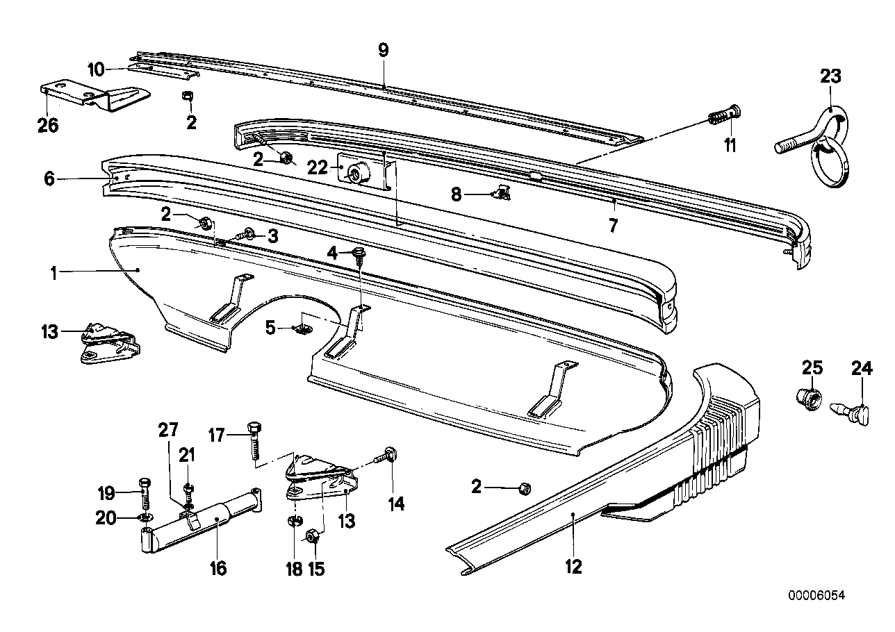 Genuine BMW 51121961808 E23 Bumper Center (Inc. 733i & 735i)