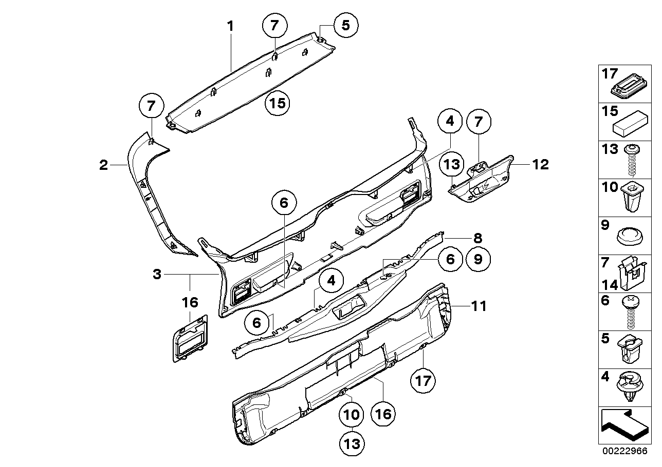 Genuine BMW 51497188390 E70 Trim Panel, Trunk Lid, Center SCHWARZ (Inc. X5)