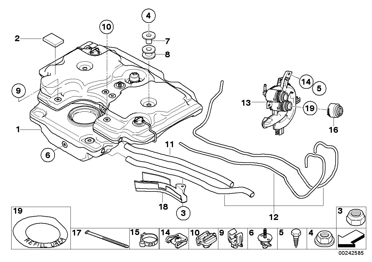 Genuine BMW 16197204927 E71 E90 E70 Lock Pin (Inc. X5)