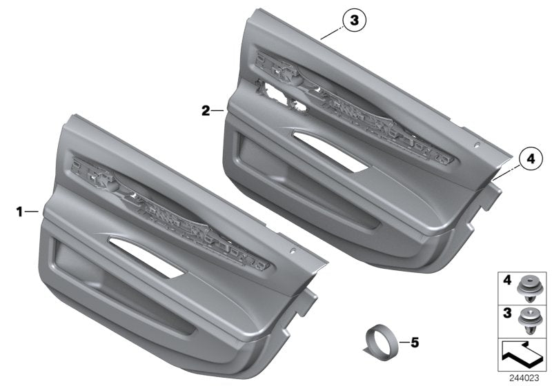 Genuine BMW 51429168621 Door Trim Strip, Short, Inside Left (Inc. 750Li, 740Li & Hybrid 7L)