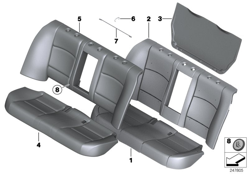 Genuine BMW 52209162837 Foam Element, Basic, Backrest (Inc. 550i, 518d & 530d)