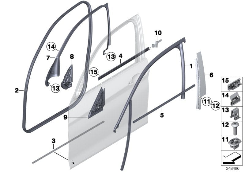 Genuine BMW 51337320394 F20 Edge Protection, Door, Front (Inc. 114d, 118dX & M135i)