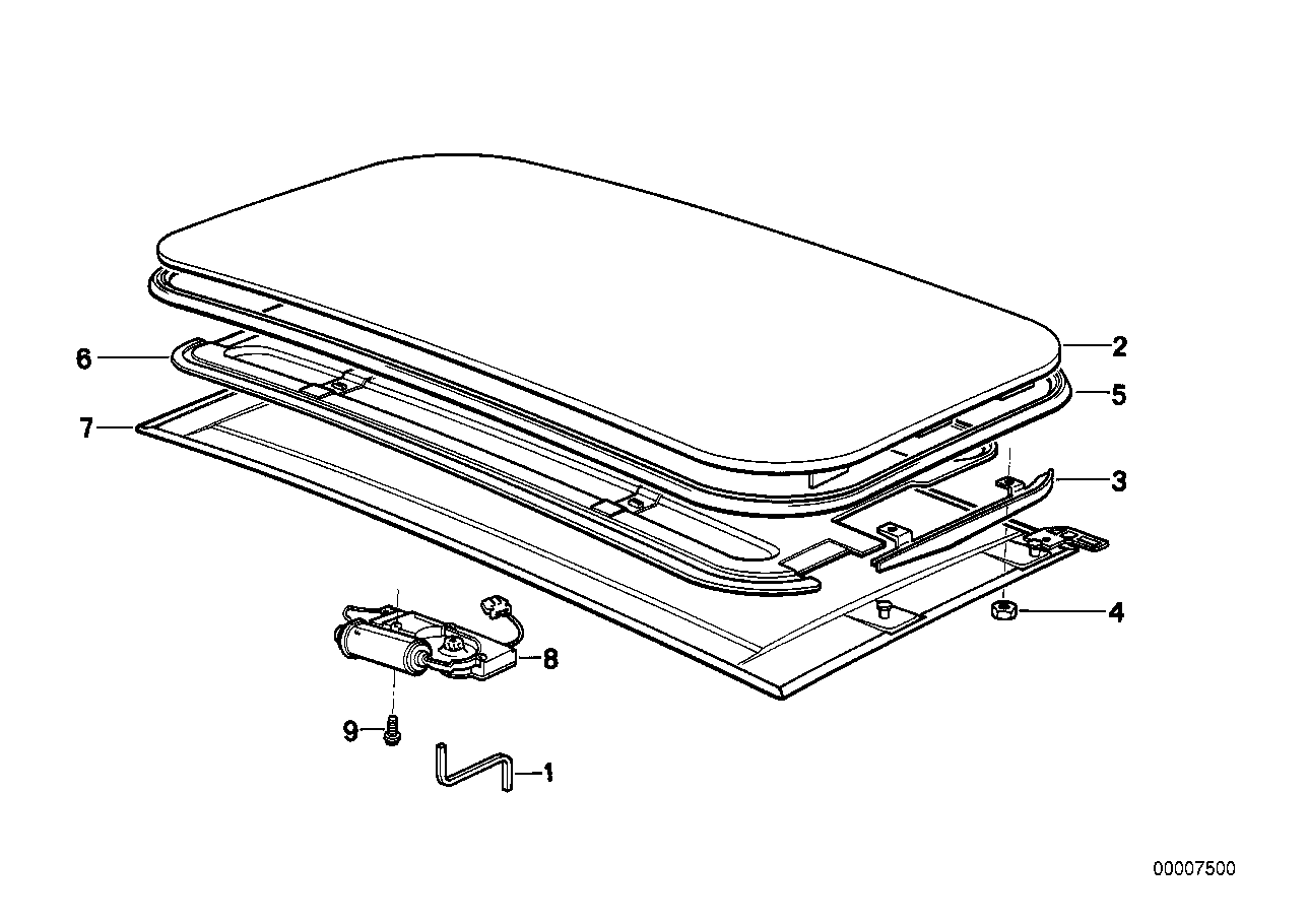Genuine BMW 54128108898 E31 Ceiling Frame Covered Velours SILBERGRAU (Inc. 850Ci)