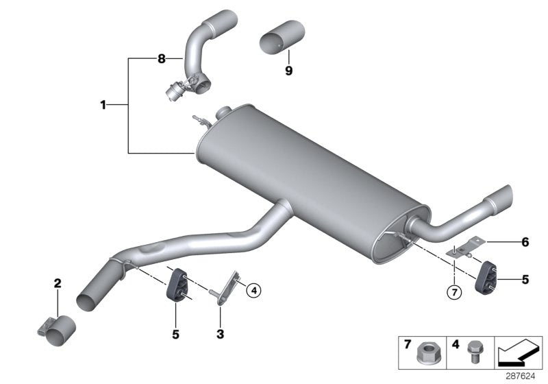 Genuine BMW 18307600244 E71 Rep. Kit For Exhaust Flap (Inc. X6)