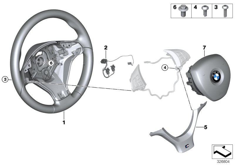 Genuine BMW 32307846670 E70 E71 M Sprt St. Wheel, Leather, Shift Paddles (Inc. X5)