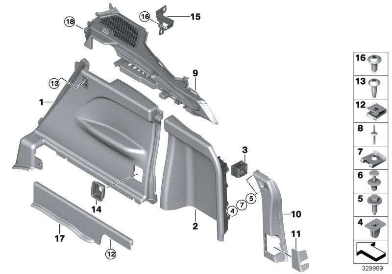 Genuine BMW 51477326674 Right Rear Lugg.Compartment Railing SCHWARZ (Inc. X5)