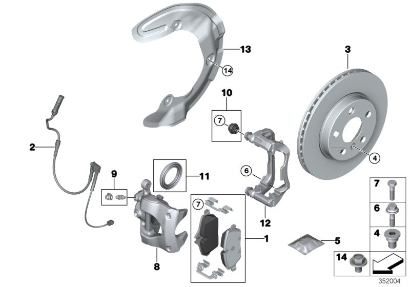 Genuine BMW 34116868780 Calliper Carrier Right (Inc. One, Cooper SE & 214d)
