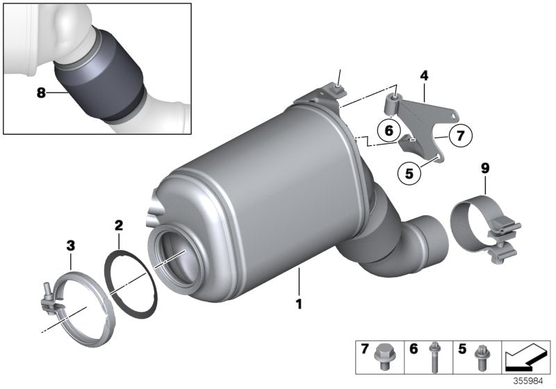 Genuine BMW 18308571007 F15 F16 At-Diesel Particulate Filter (Inc. X5 & X6 30dX) |  UK Car Parts