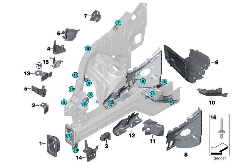 Genuine BMW 41117174384 E71 E70 Bracket Right (Inc. X6)