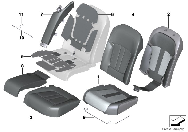 Genuine BMW 52207411646 G11 Side Finisher, Leather, Right NAMY MOKKA (Inc. 750LiX 4.4, 740i & 740LdX)