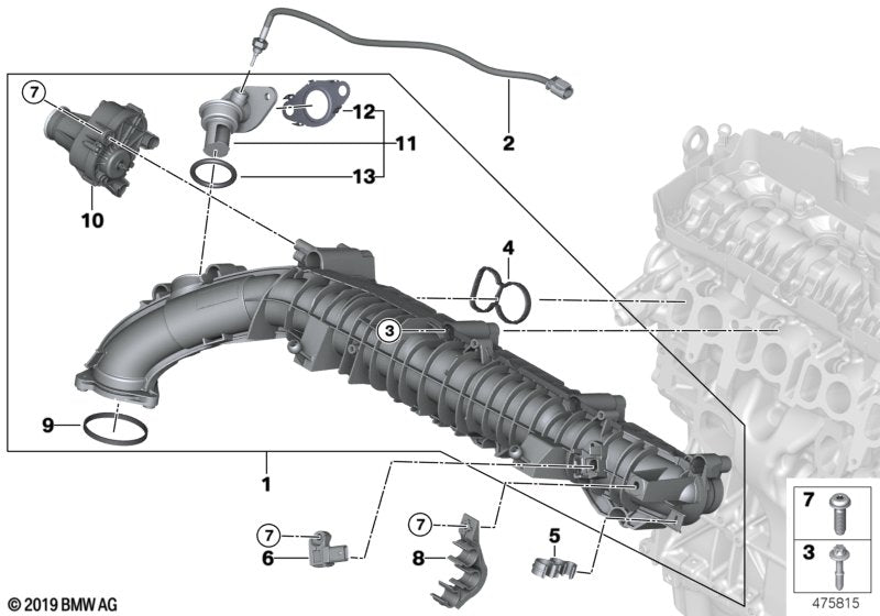 Genuine BMW 11618477030 Intake Manifold Agr With Flap Control |