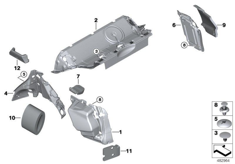 Genuine BMW 51482006746 Sound Insulation Trunk Right (Inc. X3)