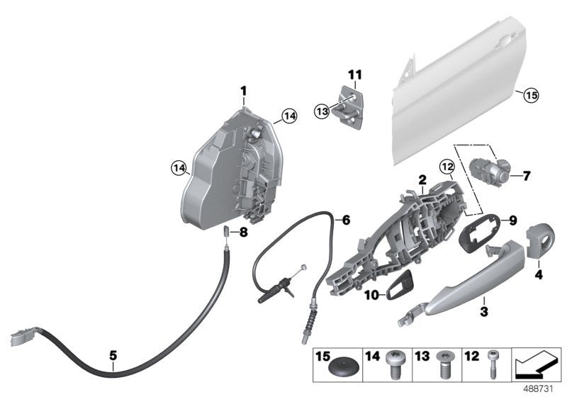 Genuine BMW 51218431177 Bowden Cable, Door Opener INSIDE (Inc. M4 GT4)