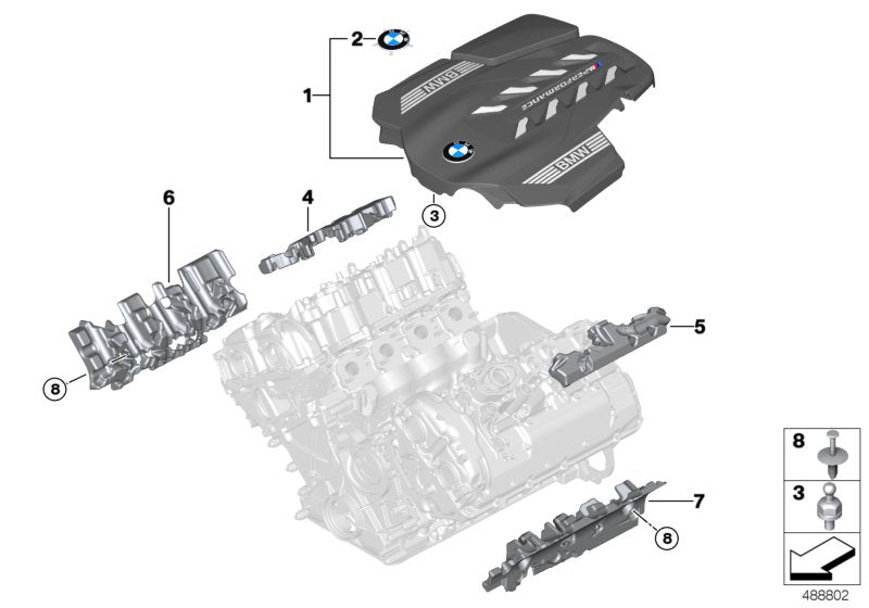 Genuine BMW 11147934443 G11 Sound Protection Cap M PERFORMANCE (Inc. 750iX & 750LiX)