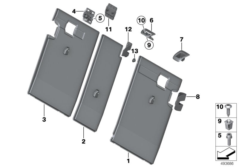 Genuine BMW 52207256141 F25 Trim Backrest, Left SCHWARZ (Inc. X3)