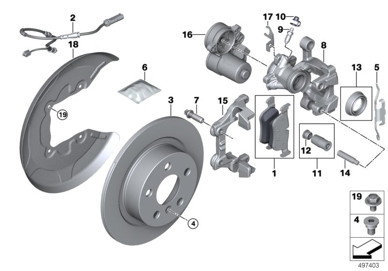 Genuine BMW 34206895443 F39 F40 F44 Calliper Carrier (Inc. X1 & X2 18dX)