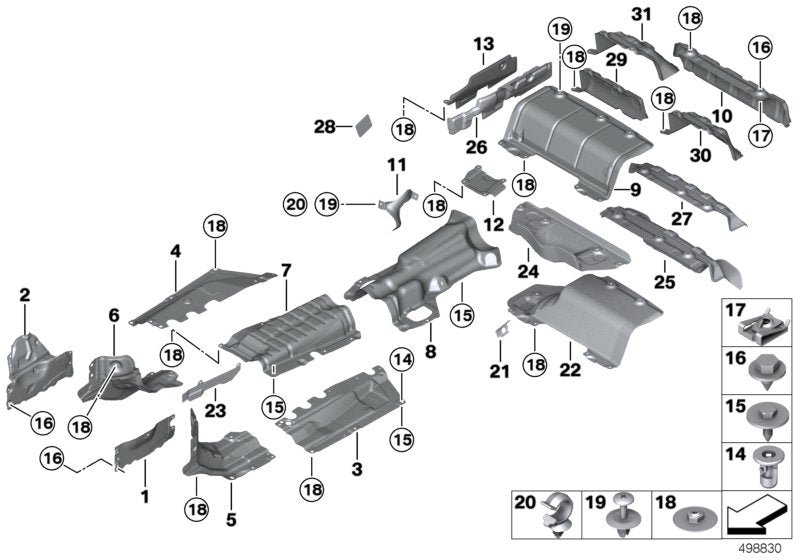 Genuine BMW 51487414341 Heat Insulator Rear Silencer (Inc. 435dX, 330i & 435iX)
