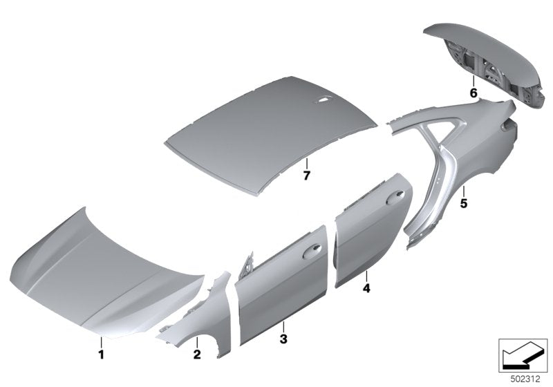 Genuine BMW 41009466219 F44 Reinforcement Plate, D-Pillar, Left (Inc. 228iX, M235iX & 218i)
