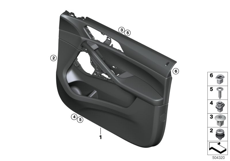 Genuine BMW 51419473982 G06 Door Trim Panel, Front Right ELFENBEINWEISS (Inc. X6)