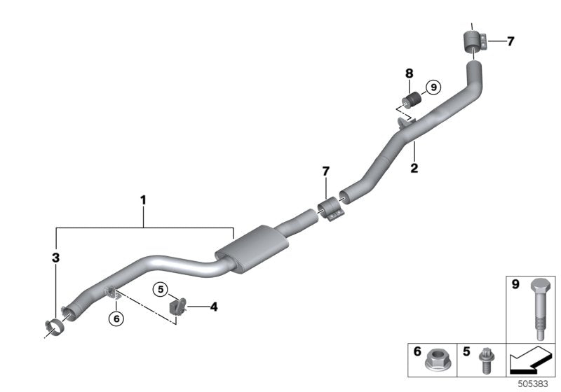 Genuine BMW 18307935429 G05 G06 Intermediate Pipe (Inc. X5 40iX & X6)