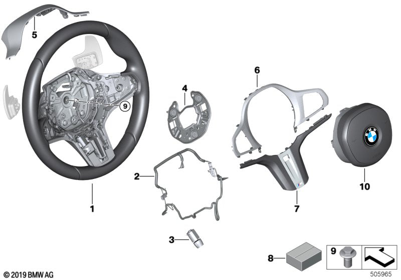 Genuine BMW 32308747365 G21 G29 G20 Connecting Line, Steering Wheel (Inc. 318d, M340i & 320dX)