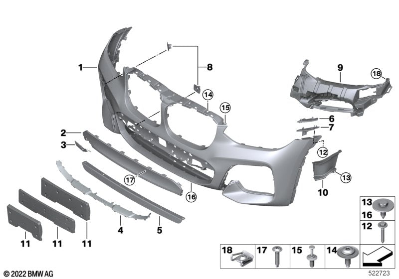 Genuine BMW 51118072786 Flap, Towing Eye, Painted FROZEN GREY