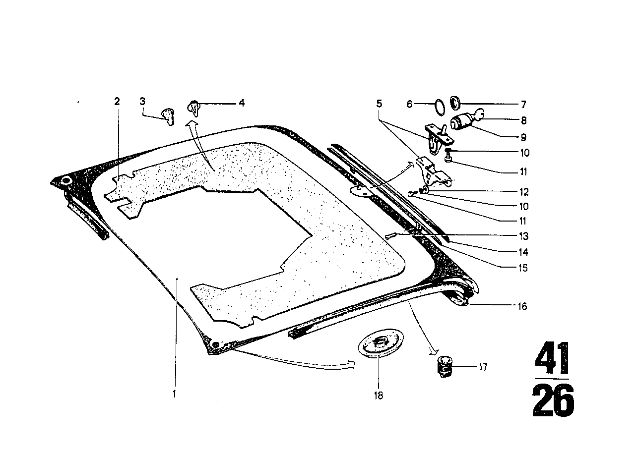 Genuine BMW 51241801453 Catch With Key (Inc. 3.0S, 2500 & 3.0Si)