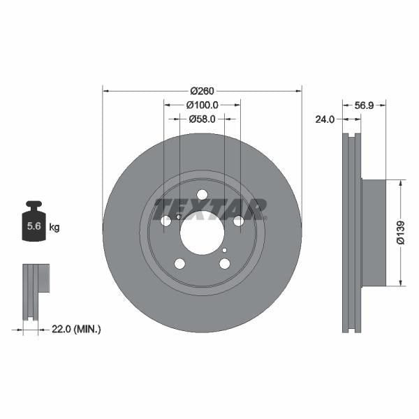 TEXTAR 92081900 Brake Disc