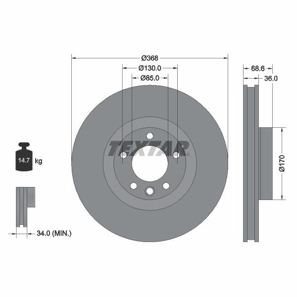 TEXTAR 92213610 Brake Disc
