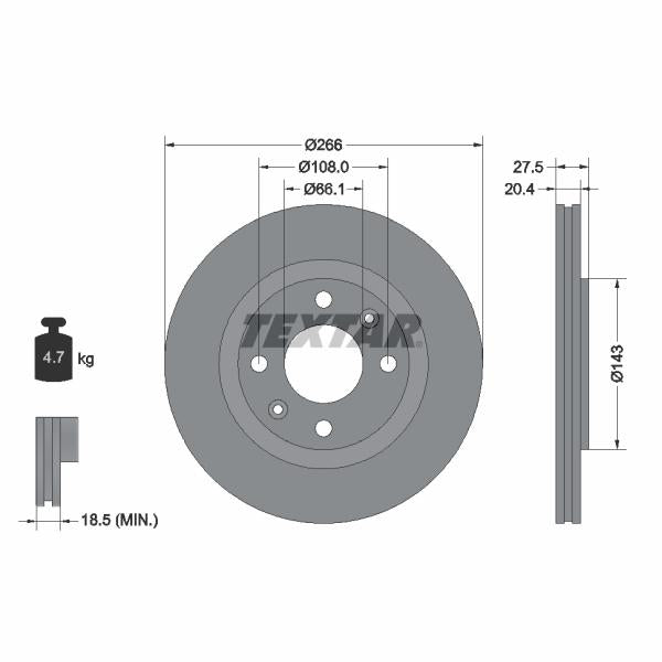 TEXTAR 92048103 Brake Disc