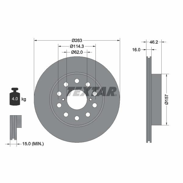 TEXTAR 92114500 Brake Disc