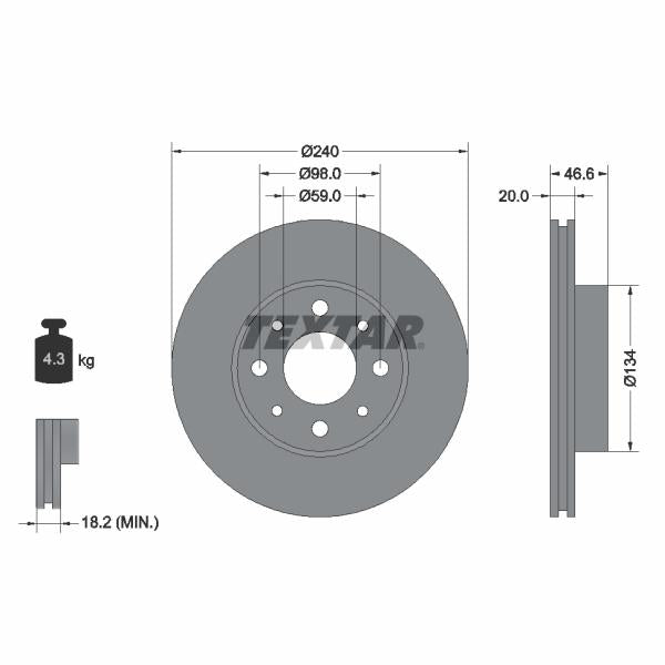 TEXTAR 92090300 Brake Disc