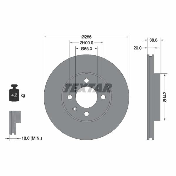 TEXTAR 92036803 Brake Disc
