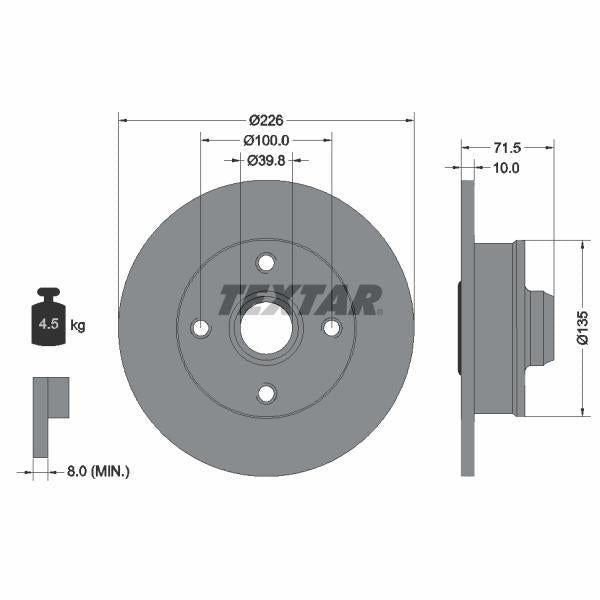 TEXTAR 92154203 Brake Disc