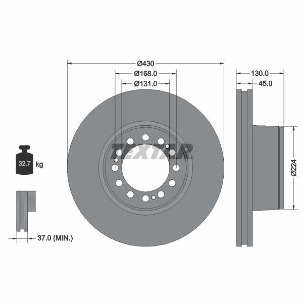 TEXTAR 93101800 Brake Disc