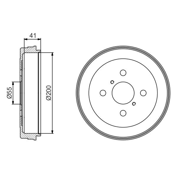 BOSCH 0986477199 Brake Drum - 1 piece