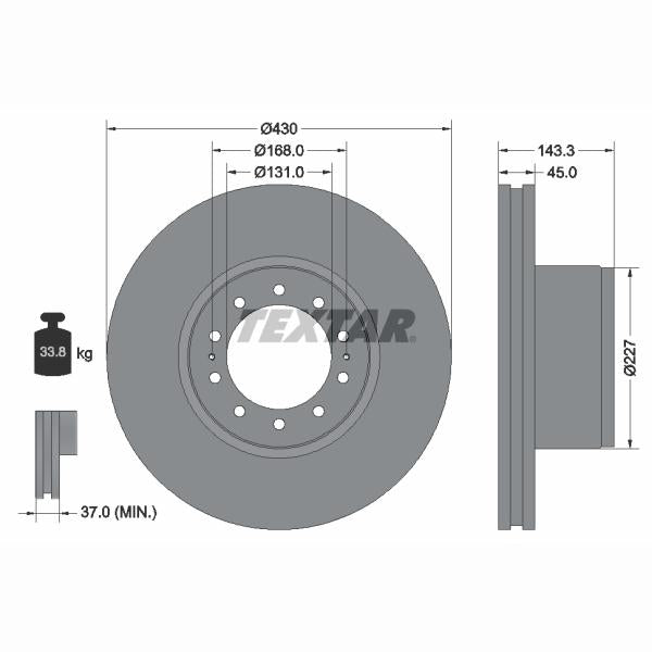 TEXTAR 93186700 Brake Disc