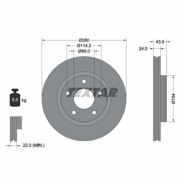 TEXTAR 92232205 Brake Disc