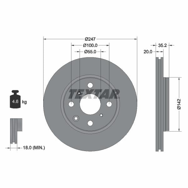 TEXTAR 92141903 Brake Disc
