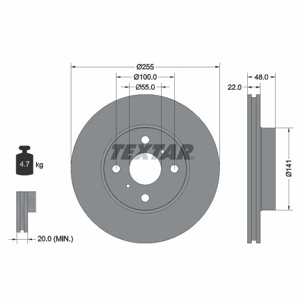 TEXTAR 92077203 Brake Disc