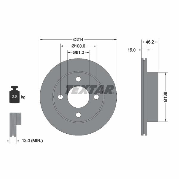 TEXTAR 92068000 Brake Disc