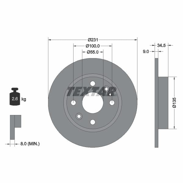 TEXTAR 92096600 Brake Disc