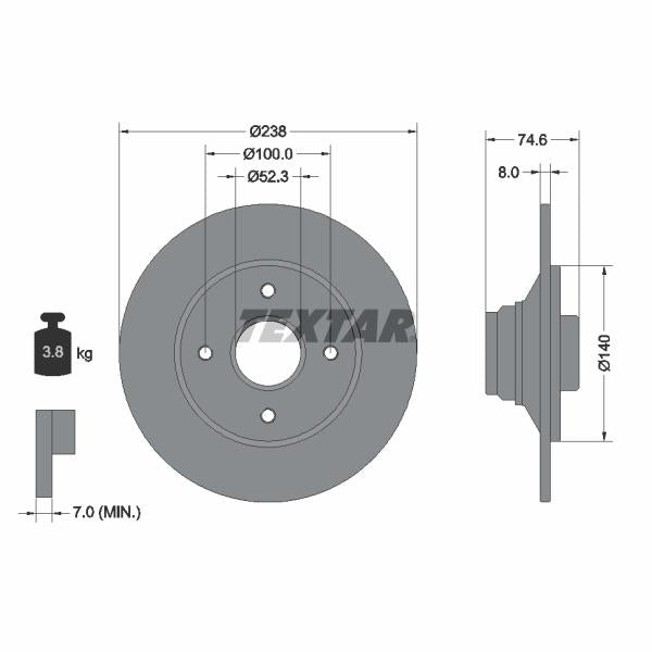 TEXTAR 92070300 Brake Disc