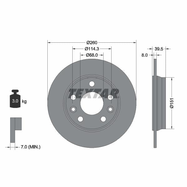TEXTAR 92327203 Brake Disc