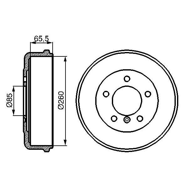 BOSCH 0986477038 Brake Drum - 1 piece